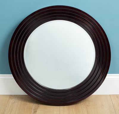 Lot 302 - A modern circular hardwood mirror