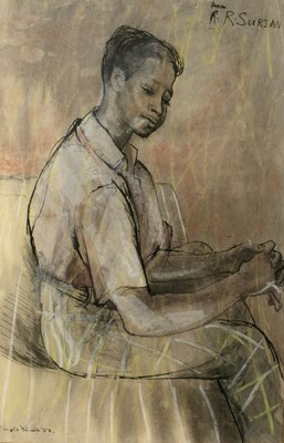 Lot 295 - Donald Friend (1915-1989) Portrait of a seated...