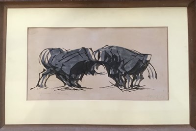 Lot 35 - Roland Jarvis (1926-2016) Fighting bulls,...