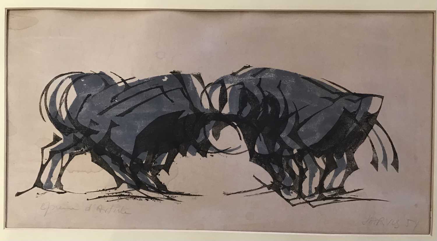 Lot 35 - Roland Jarvis (1926-2016) Fighting bulls,...