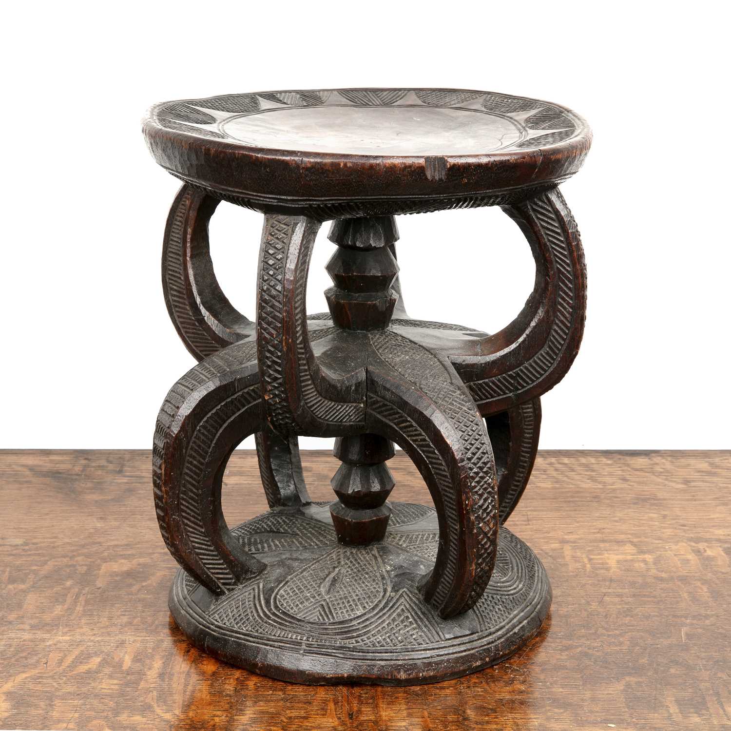 Lot 45 Tribal Carved Stool African With Incised   100178566 0 Medium 