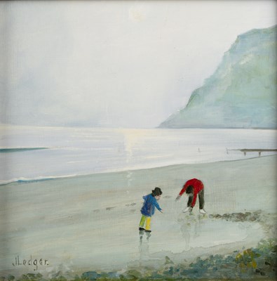 Lot 311 - Janet Ledger (b.1931) Figures on the beach,...