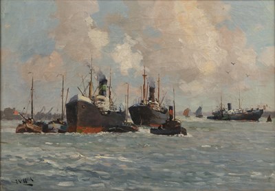 Lot 218 - Frans Endlich (1880-1965) Shipping off the...