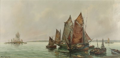 Lot 178 - Albert Bern (b.1898) Fishing vessels at sea,...