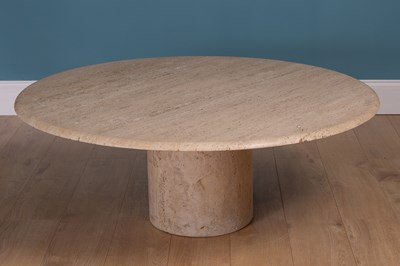 Lot 301 - A contemporary Italian travertine marble low occasional table