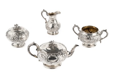 Lot 607 - A mid Victorian silver four piece bachelor's...