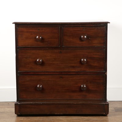 Lot 166 - Mahogany chest of two over two drawers...