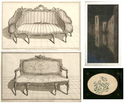Lot 50 - Small group of pictures including a pair of...