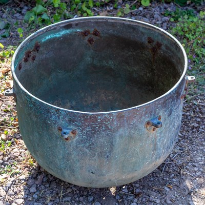 Lot 1198 - An old copper kettle drum body