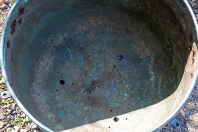 Lot 1198 - An old copper kettle drum body