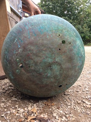 Lot 1198 - An old copper kettle drum body