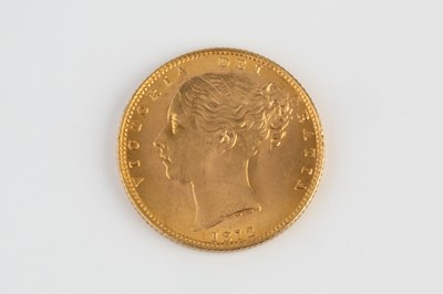 Lot 208 - A Victoria sovereign, dated 1872, later cased...