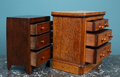Lot 585 - A Victorian miniature chest of drawers and another similar