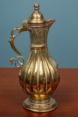 Lot 382 - A 19th century Bokhara brass jug