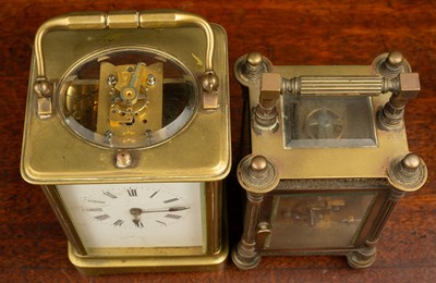 Lot 46 - Two brass carriage clocks