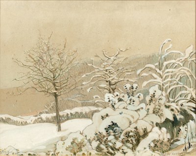 Lot 212 - Guy Kortwright (b.1877) A Winter's Day, signed,...