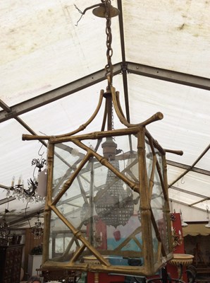 Lot 504 - A 1930's Art Deco brass hall lantern, in the manner of Maison Baguès, Paris