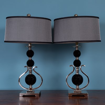 Lot 530 - A pair of Italian, Casa Padrino style table lamps