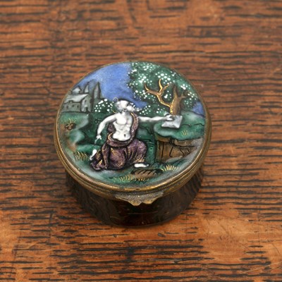 Lot 375 - Limoges enamel pill box French, 18th Century,...