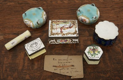 Lot 372 - Group of enamel pieces including a Battersea...
