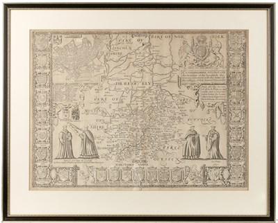 Lot 28 - John Speede Map of Cambridgeshire, engraving,...