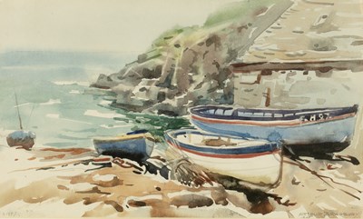 Lot 276 - Arthur Bradbury (1892-1977) Mousehole Harbour,...