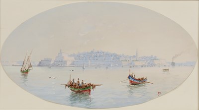 Lot 170 - Joseph Bonello (b.1878) Valetta Harbour, Malta,...