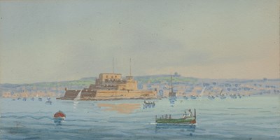 Lot 171 - Joseph Bonello (b.1878) Valetta Harbour, Malta,...