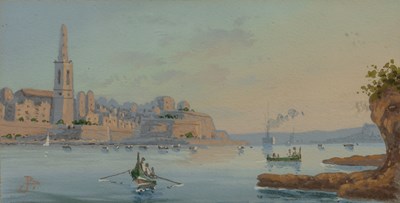 Lot 171 - Joseph Bonello (b.1878) Valetta Harbour, Malta,...