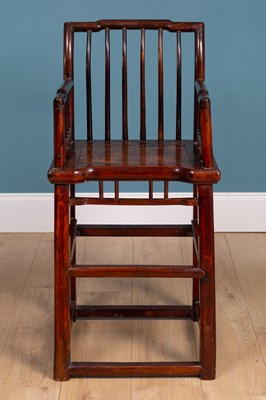 Lot 230 - A Chinese elm child's high chair