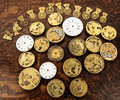 Lot 364 - Collection of watch movements and watch cocks...