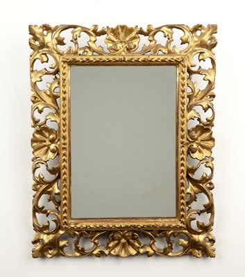 Lot 227 - Florentine style gilt framed mirror with shell...