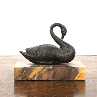 Lot 415 - Novelty desk paperweight in the form of a swan,...