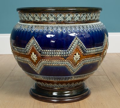 Lot 406 - A large 19th century Doulton Lambeth stoneware jardinière