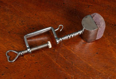 Lot 368 - An 18th century steel sewing clamp