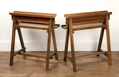 Lot 180 - Pair of oak artist trestle easels late...