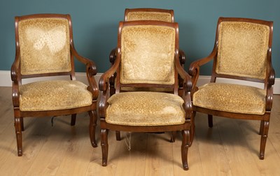 Lot 142 - A set of four Louis Philippe mahogany chairs