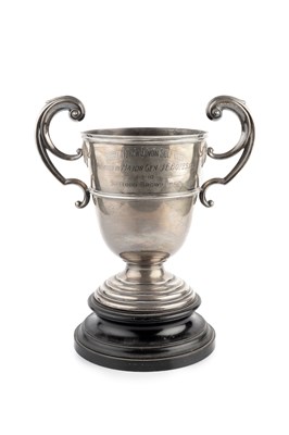 Lot 611 - An Edwardian silver twin handled trophy cup,...