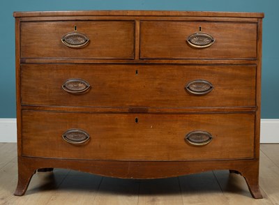 Lot 134 - A Regency mahogany bow front chest of drawers