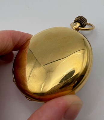 Lot 243 - A late Victorian 18ct gold open face pocket...