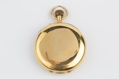 Lot 243 - A late Victorian 18ct gold open face pocket...