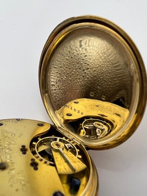 Lot 243 - A late Victorian 18ct gold open face pocket...