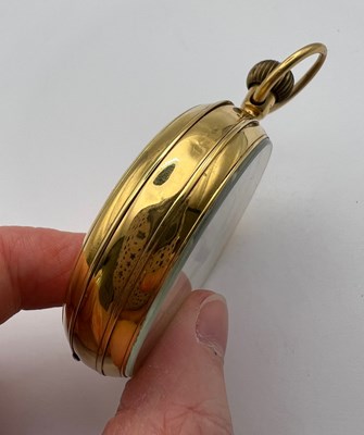 Lot 243 - A late Victorian 18ct gold open face pocket...