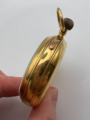 Lot 243 - A late Victorian 18ct gold open face pocket...