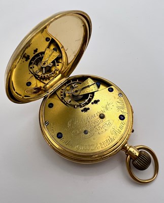 Lot 243 - A late Victorian 18ct gold open face pocket...