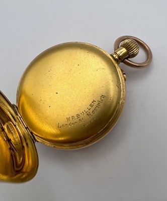 Lot 244 - An open face fob watch, the engine-turned gilt...