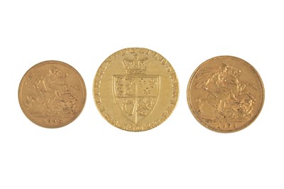 Lot 213 - A Victoria sovereign, dated 1892, a Victoria...