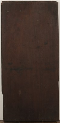 Lot 425 - Mahogany decorative panel painted with a...