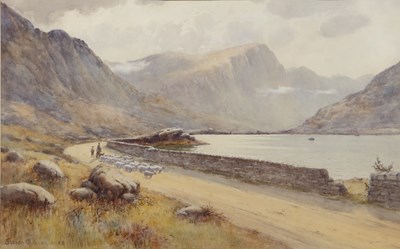 Lot 362 - Warren Williams (1863-1918) Welsh mountains,...