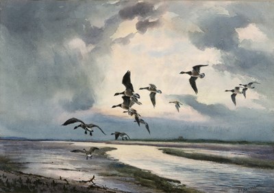 Lot 363 - John Cyril Harrison (1898-1985) Canada geese...